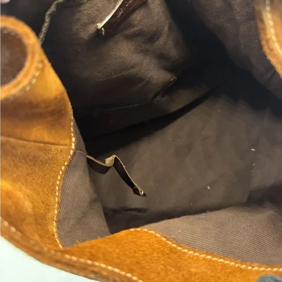 Classic Suede Hobo Bag in Chestnut Brown - Picture 3 of 6